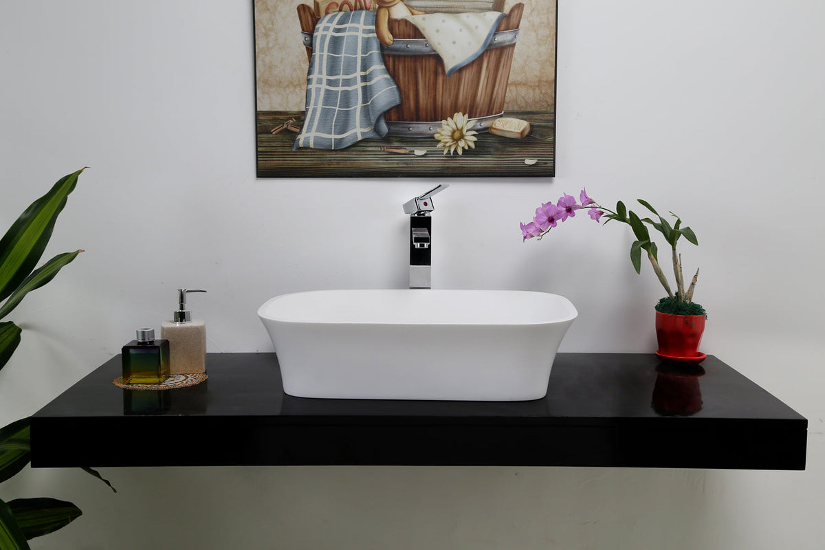 Barclay Jeri — Lavabo de Sobreponer Rectangular de Resina de Piedra — imagen 3
