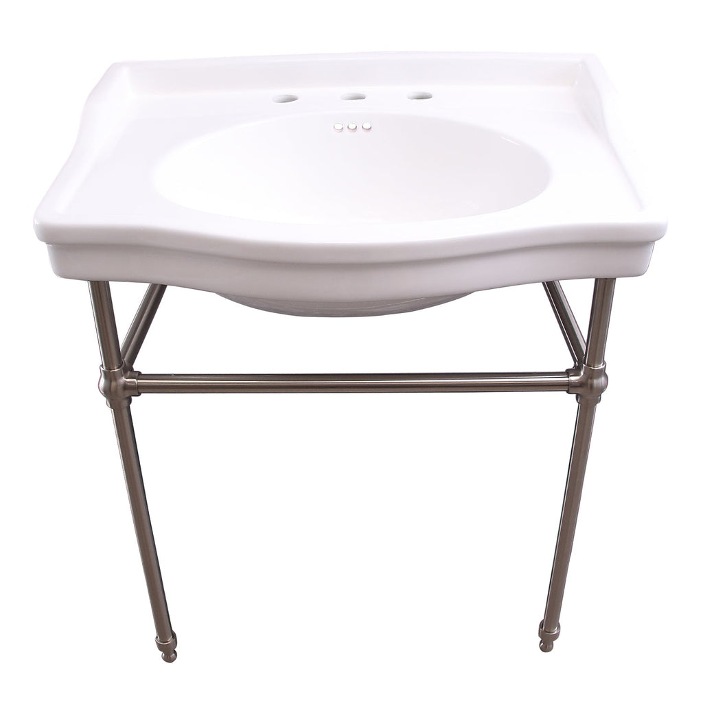 Barclay Cali — lavabo tipo consola — Fresado 8" (widespread) / Níquel Cepillado