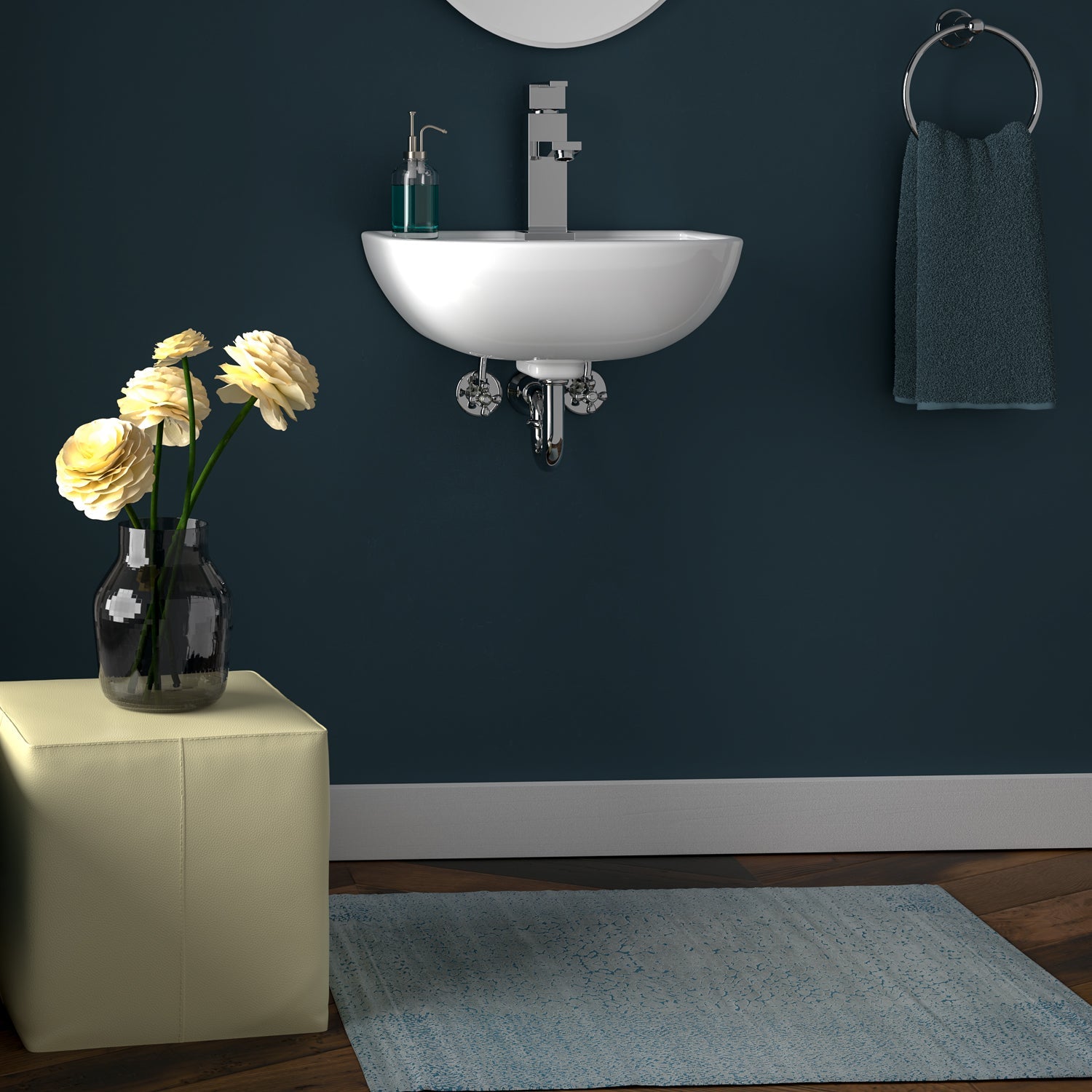 Barclay Compact 450 — Lavabo de Pared de Cerámica — imagen 4