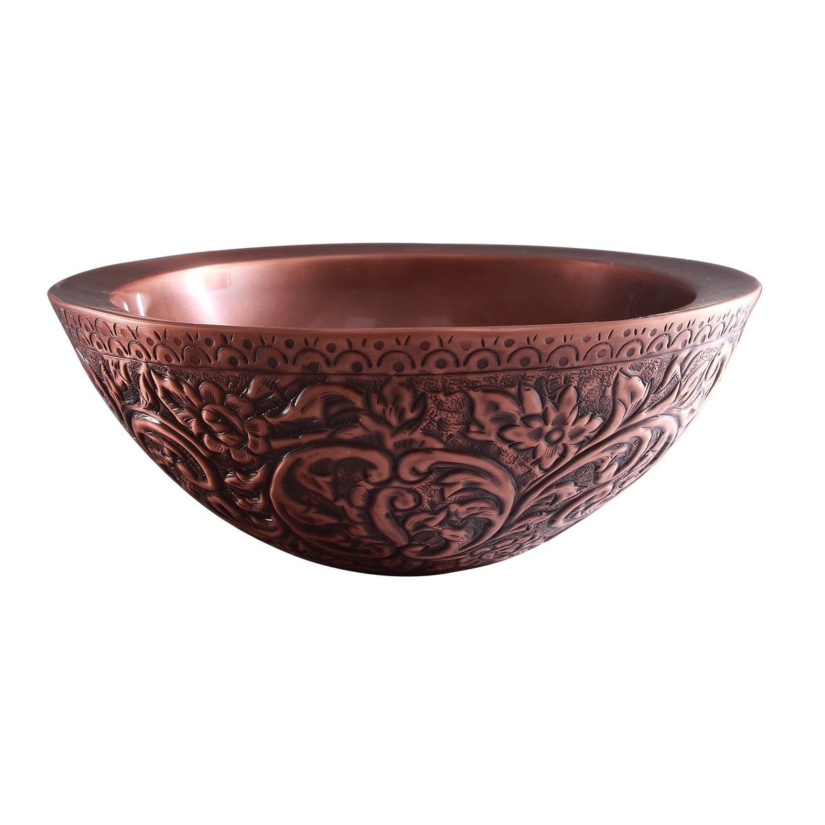 Barclay Akola 16" Embossed — Lavabo de Sobreponer Redondo de Cobre — imagen 1