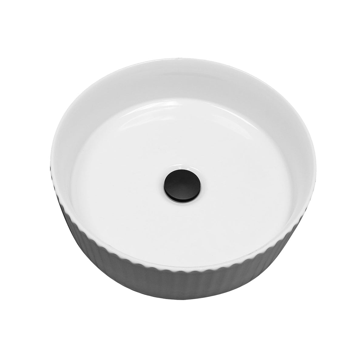 Barclay Bolton 14" Fluted — Lavabo de Sobreponer Redondo de Cerámica — imagen 3