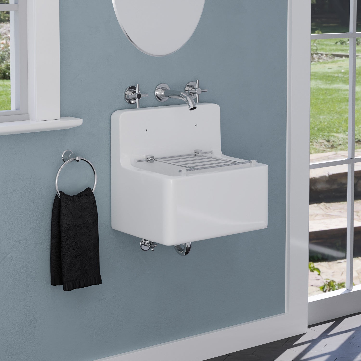 Barclay Cleaner — Lavabo de Pared Rectangular de Cerámica — imagen 5