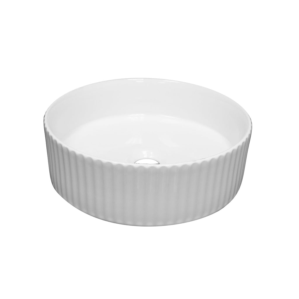 Barclay Bolton 14" Fluted — Lavabo de Sobreponer Redondo de Cerámica — imagen 2