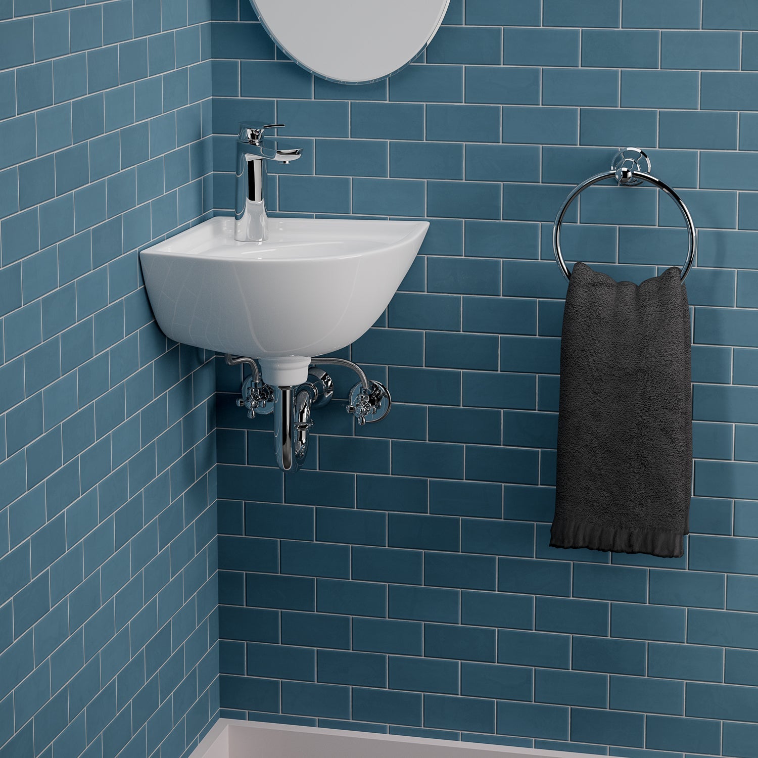 Barclay Petite — Lavabo Esquinero de Pared de Cerámica — imagen 6