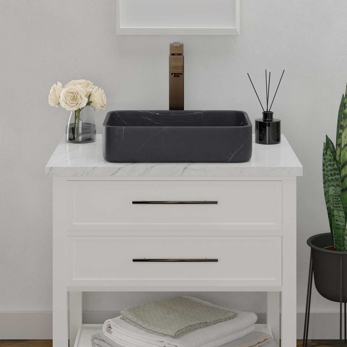 Barclay Maxton 18" — Lavabo de Sobreponer Rectangular de Mármol — imagen 10