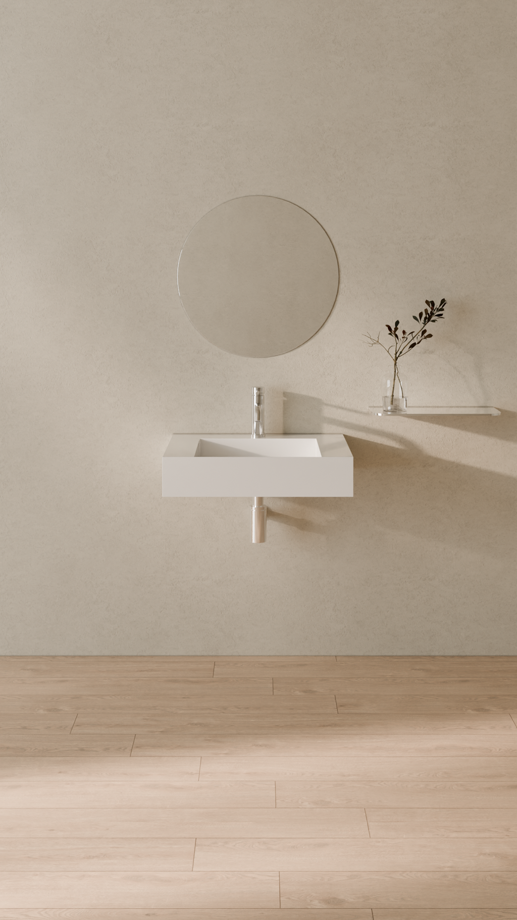 Badeloft Lavabo de Pared Tipo Rampa WT-04-E