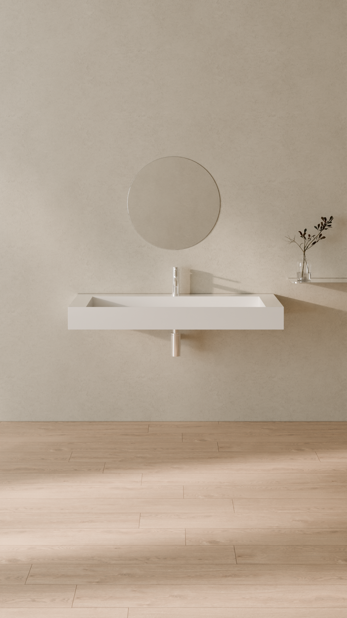 Badeloft Lavabo de Pared Tipo Rampa WT-04-C