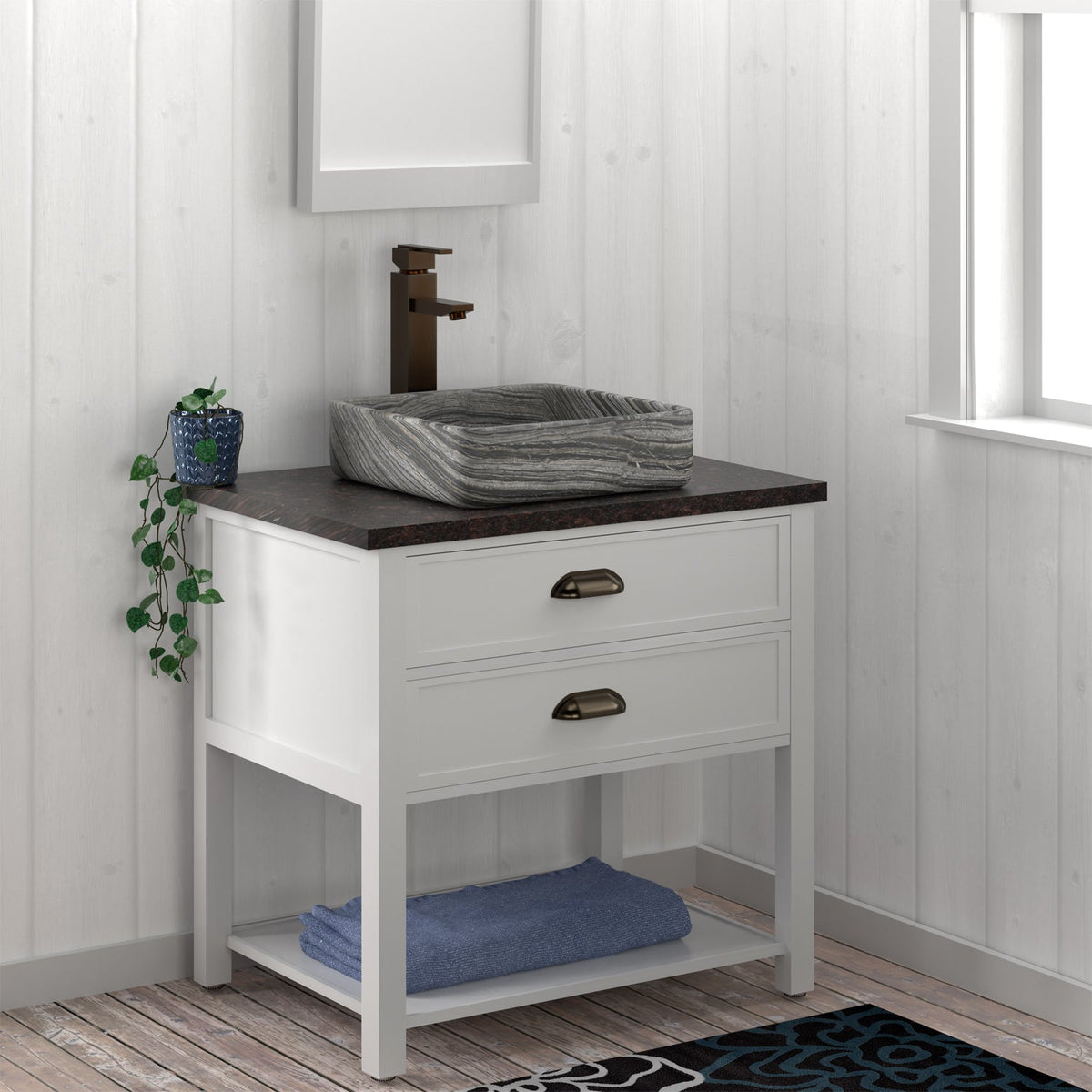 Barclay Maxton 15" — Lavabo de Sobreponer Cuadrado de Mármol — imagen 8