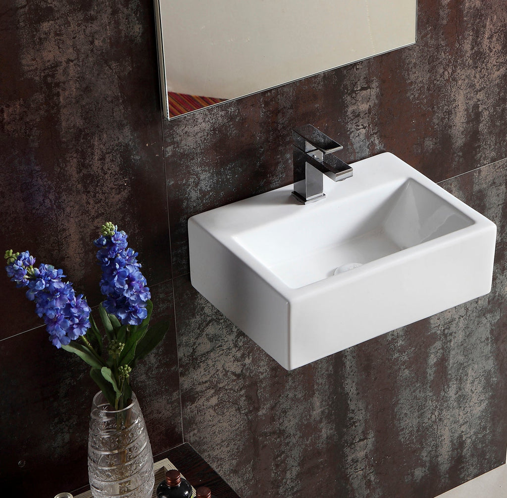 Barclay Linden — Lavabo de Pared Rectangular de Cerámica — imagen 2