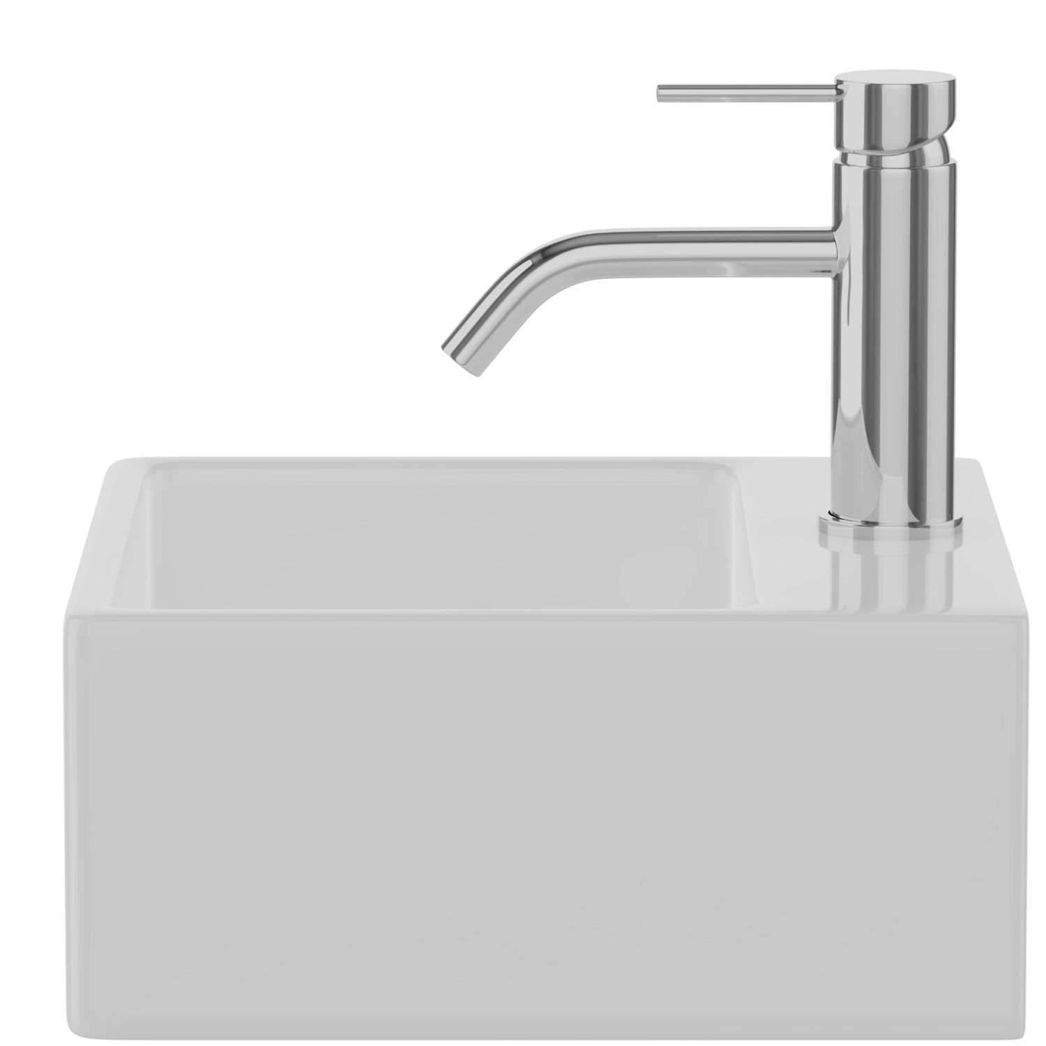Barclay Mini Nova — Lavabo de Pared Cuadrado de Fireclay — imagen 4