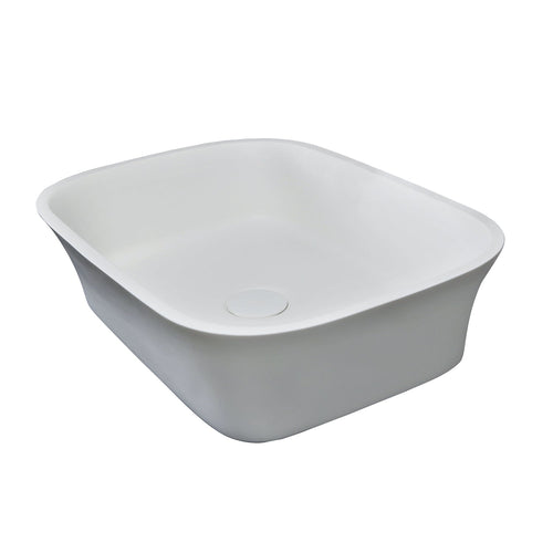 Barclay Jeri — Lavabo de Sobreponer Rectangular de Resina de Piedra — imagen 1