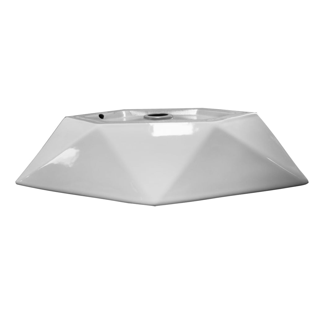 Barclay Angelina 25" Wide Hexagon — Lavabo de Sobreponer de Cerámica — imagen 3