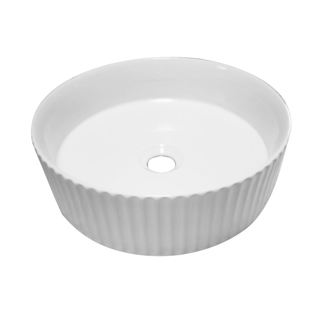 Barclay Bolton 14" Fluted — Lavabo de Sobreponer Redondo de Cerámica — imagen 1