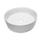 Barclay Bolton 14" Fluted — Lavabo de Sobreponer Redondo de Cerámica — imagen 1