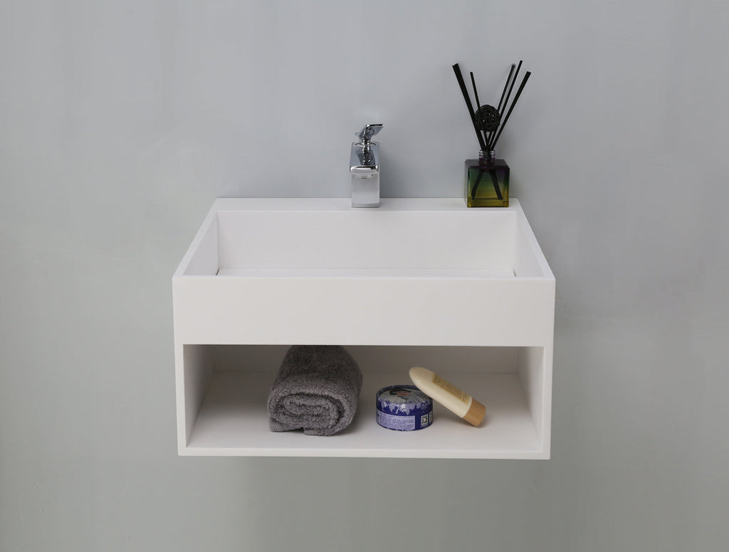 Barclay Simon — Lavabo de Pared Cuadrado de Resina de Piedra — imagen 2