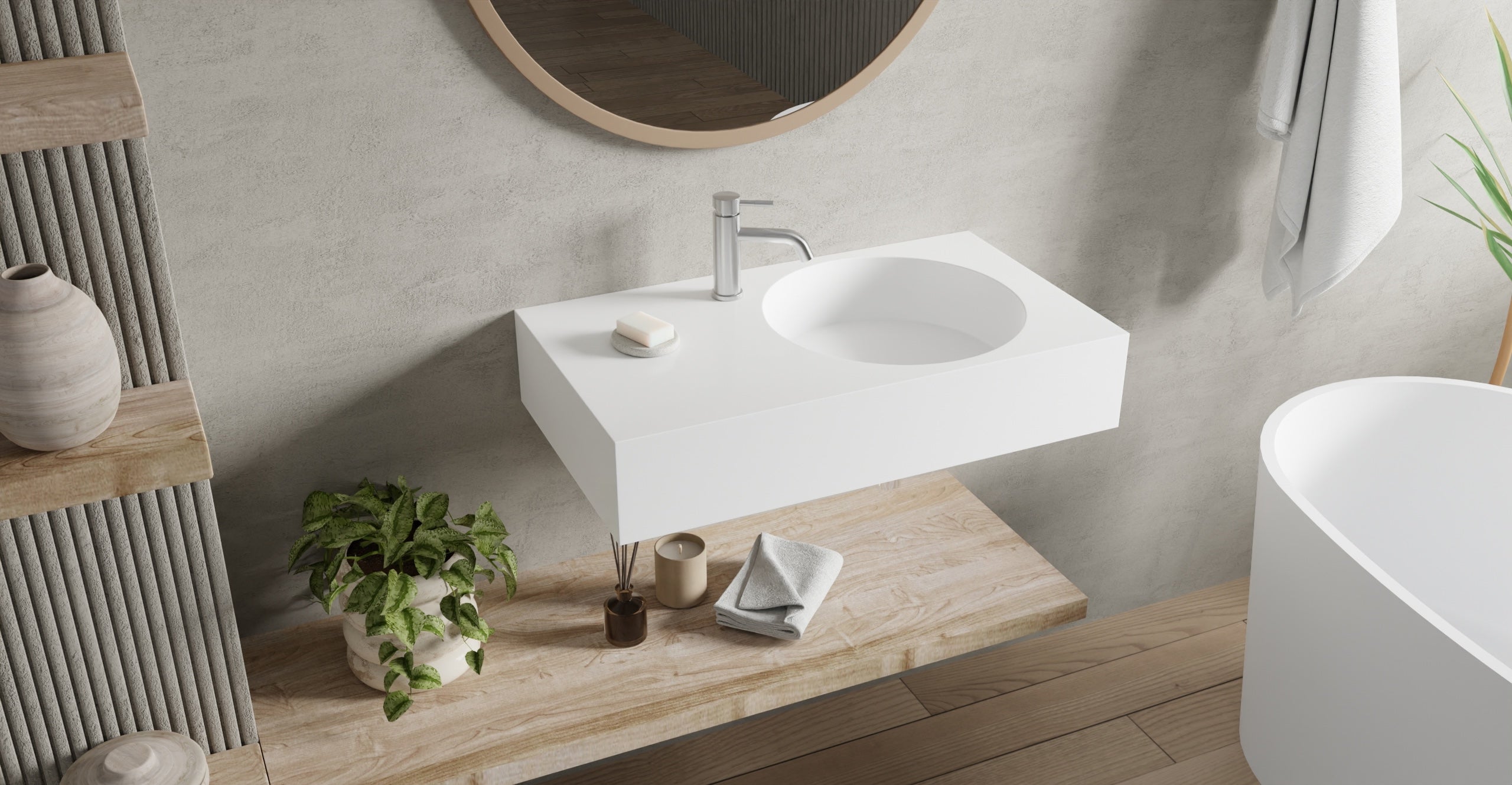 Badeloft Lavabo de Pared Oasis WT-02-E