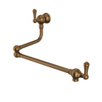 Rohl Llenador de Ollas de Pared con Brazo Abatible - Palanca de Metal - Bronce Inglés