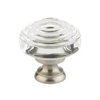 Emtek Perilla Deco de Vidrio — Níquel Satinado