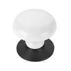 Emtek Perilla de Gabinete Ice de Porcelana, 1-3/8" — Negro Mate