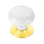 Emtek Perilla de Vestidor Ice de Porcelana, 1-3/4" — Latón Pulido