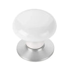 Emtek Perilla de Gabinete Ice de Porcelana, 1-3/8" — Cromo Pulido