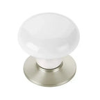 Emtek Perilla de Vestidor Ice de Porcelana, 1-3/4" — Níquel Satinado