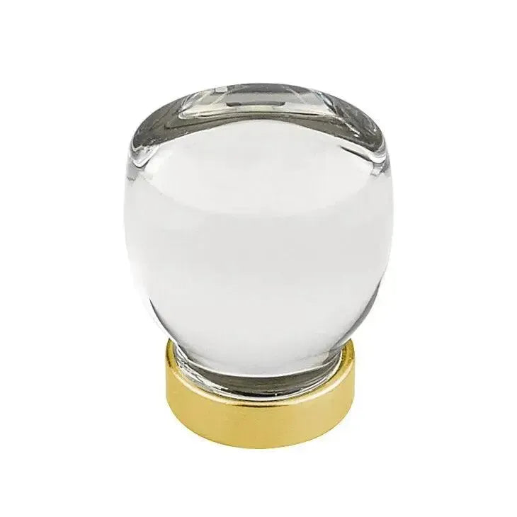 Emtek Perilla Juneau de Vidrio, 1-1/8" — Latón Satinado
