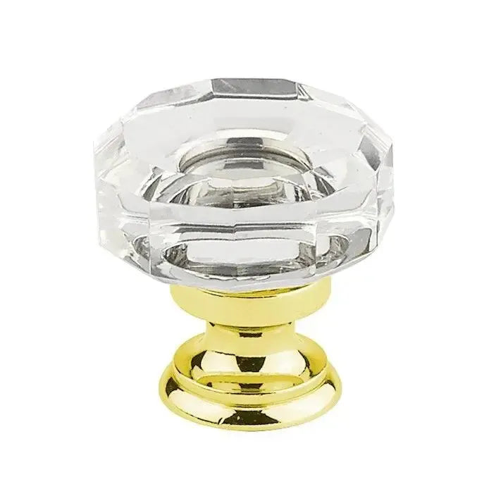 Emtek Perilla Lowell de Vidrio, 1-3/8" — Latón sin Laca