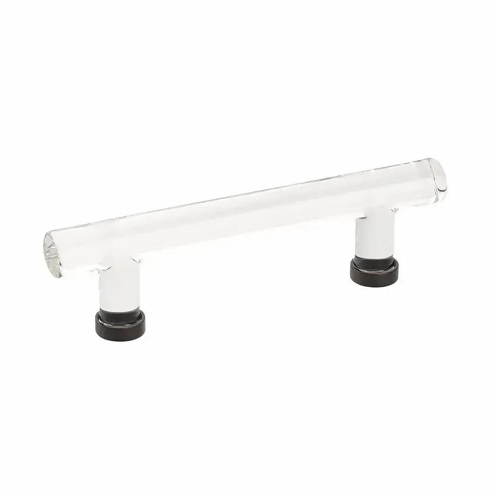 Emtek Jaladera de Barra Moderna de Vidrio, 4" cc — Bronce Aceitado