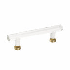 Emtek Jaladera de Barra Moderna de Vidrio, 4" cc — Latón Satinado