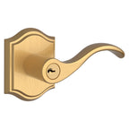 Baldwin Hardware Reserve Manija con Llave Curve — Latón satinado Lifetime — Traditional Arch — Entrada Derecha