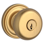 Baldwin Hardware Reserve Perilla con Llave Round — Latón satinado Lifetime — Traditional Round
