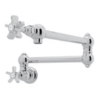 Rohl Llenador de Ollas de Pared con Brazo Abatible - Manija de Cruz de Cinco Radios - Cromo Pulido