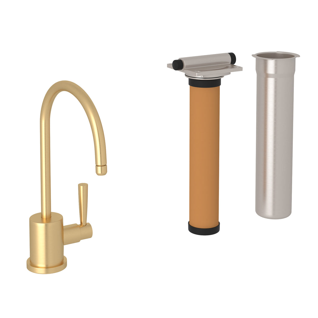 Rohl Holborn Kit de Mezcladora Filtradora de Cocina - Oro Inglés Satinado