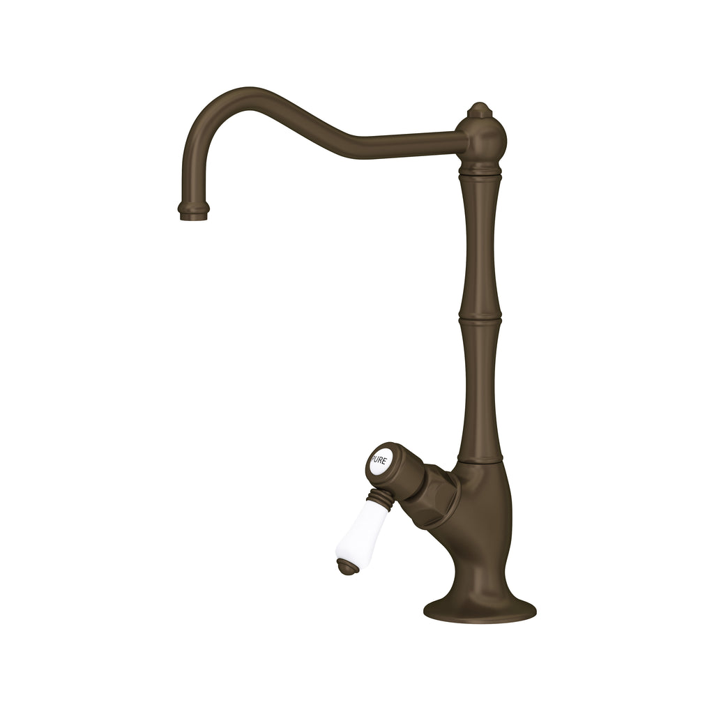 Rohl Acqui Mezcladora Filtradora de Cocina - Palanca de Porcelana Blanca - Latón Toscano