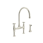 Rohl Georgian Era Mezcladora de Cocina Tipo Puente con Aspersor Lateral - Níquel Pulido