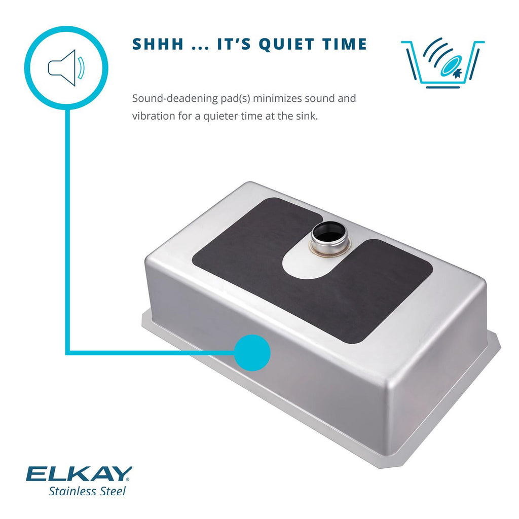 Elkay Tarja Crosstown® Calibre 18 Acero Inoxidable 18-1/2" x 18-1/2" x 9" de Un Tazón Bajo Cubierta (Kit con Llave Rejilla de Fondo y Drenaje) — ambiente de cocina