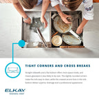 Elkay Tarja Crosstown® Calibre 18 Acero Inoxidable 36-1/2" x 18-1/2" x 9" de Un Tazón Bajo Cubierta (Kit) — ambiente de cocina