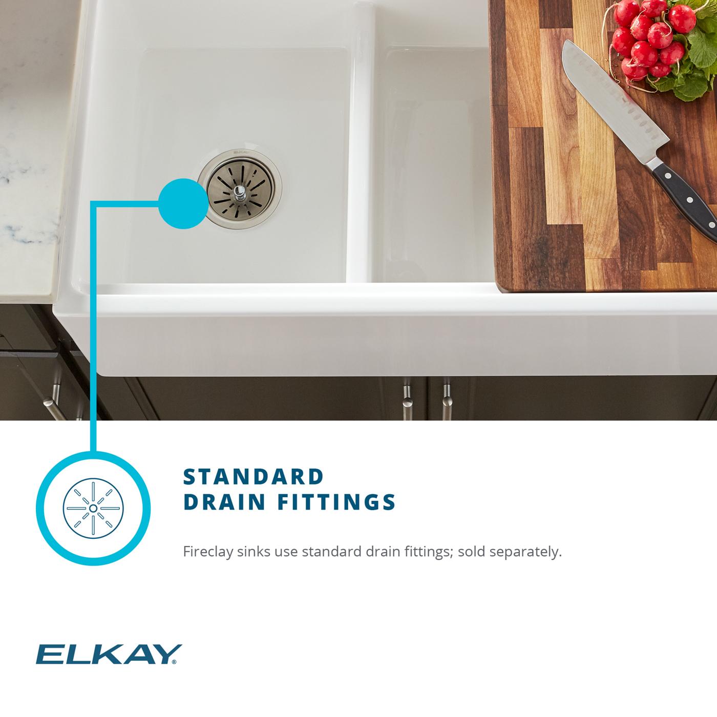 Elkay Tarja Fireclay 33" x 18-13/16" x 9-5/8" de Un Tazón Farmhouse (Kit) — ambiente de cocina