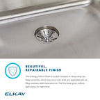 Elkay Tarja Lustertone® Classic Acero Inoxidable 30-1/2" x 18-1/2" x 4-7/8" de Un Tazón Bajo Cubierta ADA con Perfect Drain® — ambiente de cocina