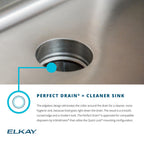 Elkay Tarja Lustertone® Classic Acero Inoxidable 30-1/2" x 18-1/2" x 4-3/8" de Un Tazón Bajo Cubierta ADA con Perfect Drain® — ambiente de cocina