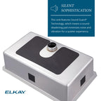 Elkay Tarja Lustertone Iconix® Calibre 18 Acero Inoxidable 23-1/2" x 18-1/4" x 9" de Un Tazón Bajo Cubierta (Kit con Llave Filtrada) — ambiente de cocina