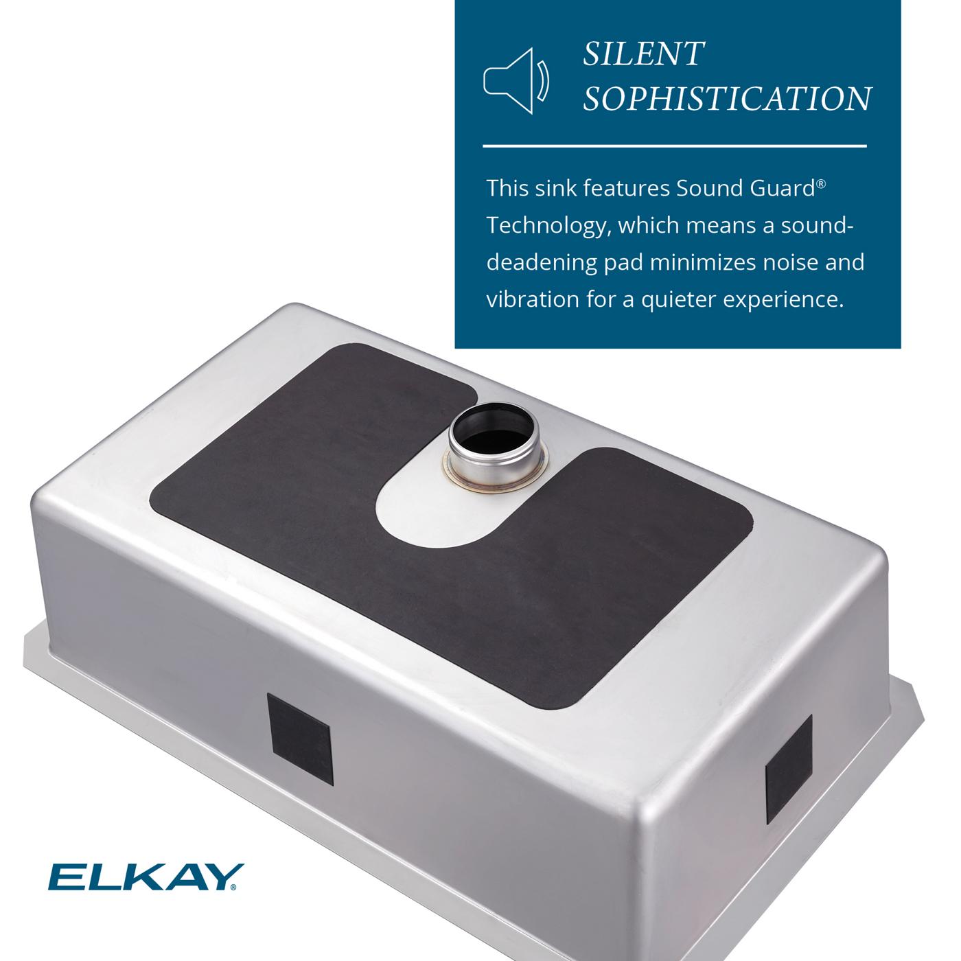 Elkay Tarja Lustertone Iconix® Calibre 18 Acero Inoxidable 23-1/2" x 18-1/4" x 9" de Un Tazón Bajo Cubierta (Kit con Llave Filtrada) — ambiente de cocina