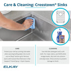 Elkay Tarja Crosstown® Calibre 18 Acero Inoxidable 13-1/2" x 18-1/2" x 9" de Un Tazón Bajo Cubierta Bar (Kit con Llave Rejilla de Fondo y Drenaje) — ambiente de cocina