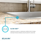 Elkay Tarja Crosstown® Calibre 18 Acero Inoxidable 33" x 22" x 9" 1 Orificio de Un Tazón de Doble Montaje (Kit) with Faucet — ambiente de cocina