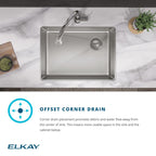 Elkay Tarja Crosstown® Calibre 18 Workstation Acero Inoxidable 25-1/2" x 18-1/2" x 9" de Un Tazón Bajo Cubierta (Kit con Llave) — ambiente de cocina