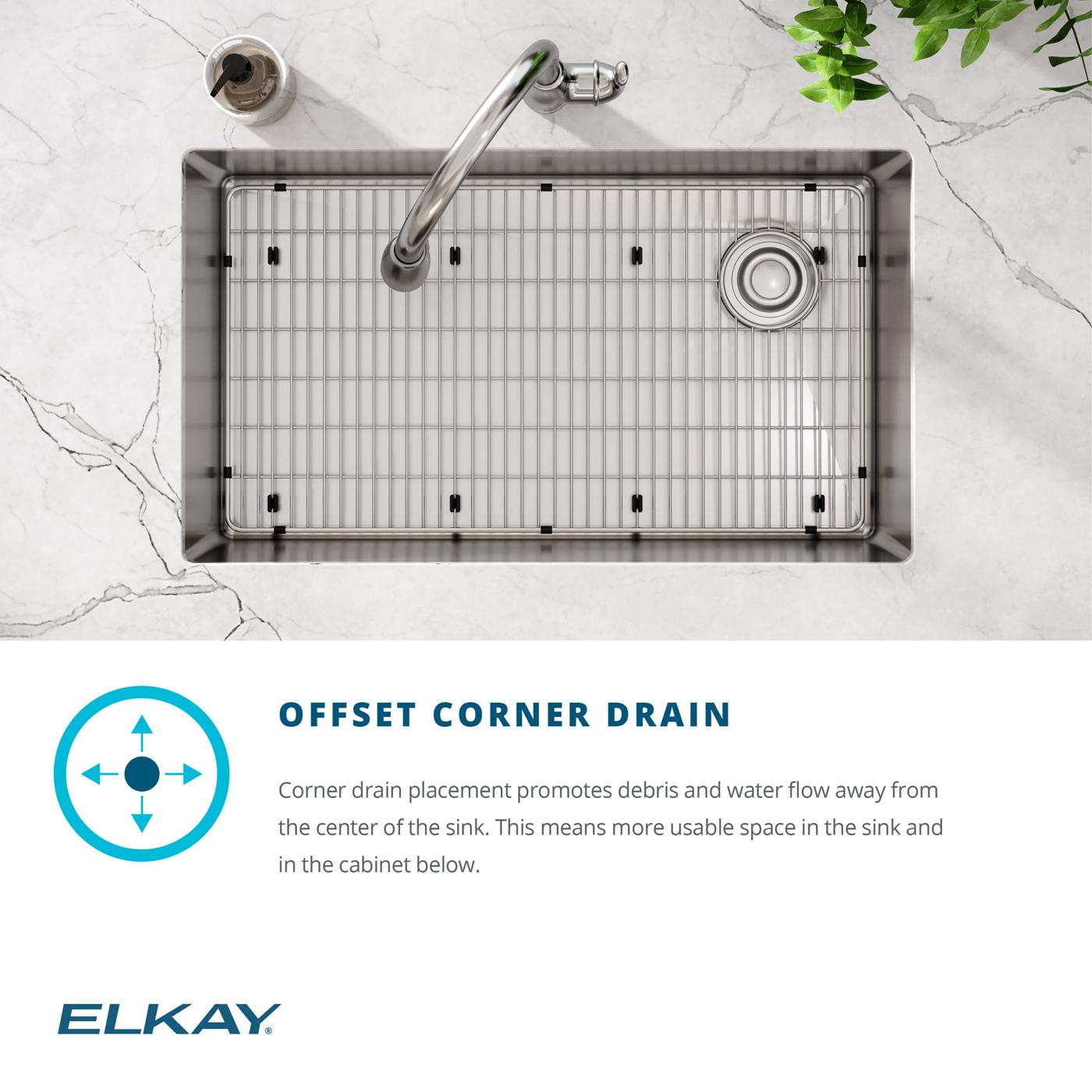 Elkay Tarja Crosstown® Calibre 18 Workstation Acero Inoxidable 31-1/2" x 18-1/2" x 9" de Un Tazón Bajo Cubierta (Kit con Llave) — ambiente de cocina