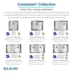 Elkay Tarja Crosstown® Calibre 18 Acero Inoxidable 25-1/2" x 18-1/2" x 9" de Un Tazón Bajo Cubierta (Kit) — ambiente de cocina