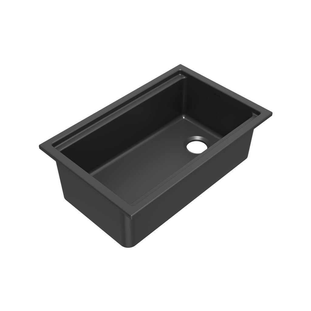 Rohl Allia Tarja Workstation Bajocubierta de Fireclay 30" - Negro Satinado