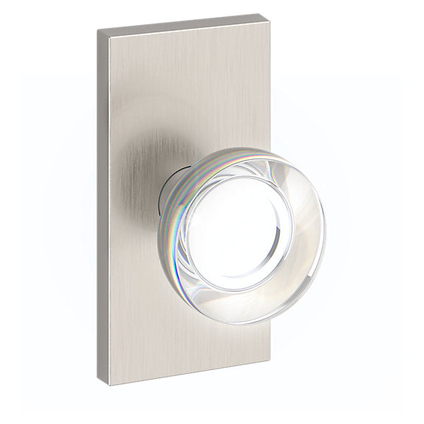Baldwin Hardware Reserve Perilla Contemporary Crystal — Níquel satinado — Contemporary 5 — Dummy completo